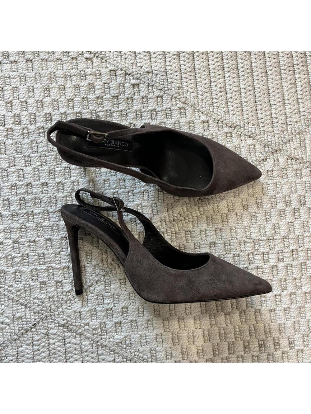 Tony Bianco Asti Slingback Heels in Brown Suede